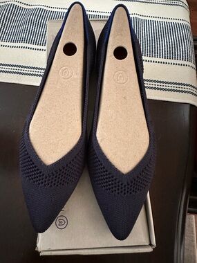 BNIB Rothy’s Maritime Lattice Stitch Pointed-Toe Knit Ballet Flats (RETIRED)